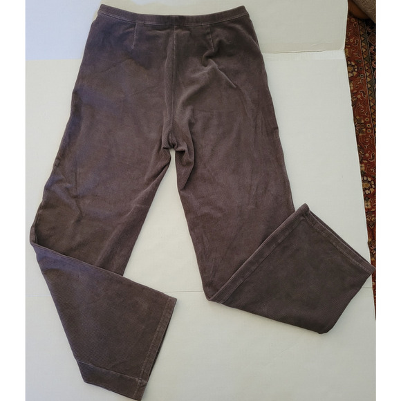 L. L. Bean Perfect Fit Knit Corduray Straight-Leg Dark Gray Stretch Women's Med - Picture 7 of 7
